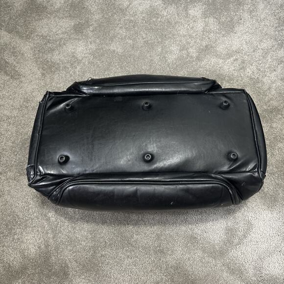 VTG Leather Nike Golf Weekender Duffel Bag Black Large - Picture 3 of 16